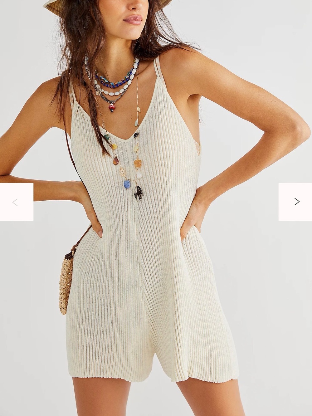 Free People Beach Nola Romper Jumpsuit in Cream size Medium